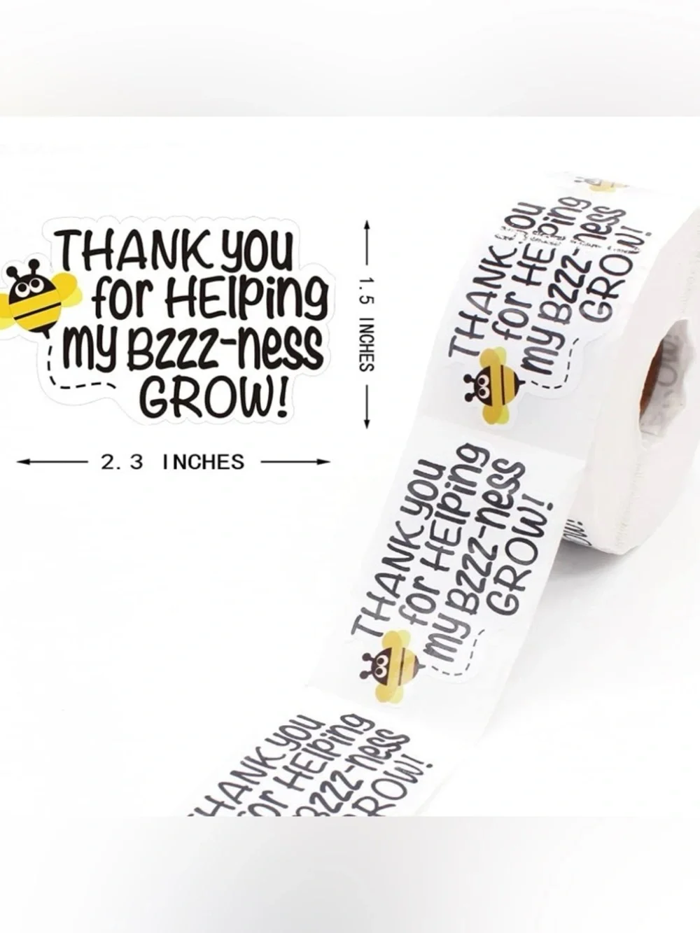 100 “Thank you for helping my bzzz-ness grow!” Stickers